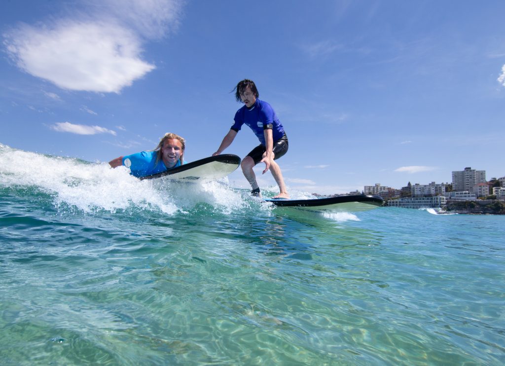 Surfing at  Bondi Beach 